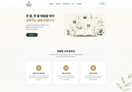 맞춤형 교육 프로그램 및 교구 개발 전문기관 홈페이지 구축